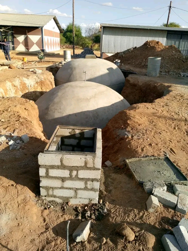 A biodigester under construction